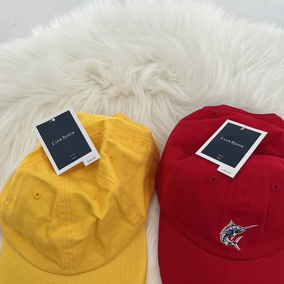 Club Room Men's Set of 2 Baseball Hats - Yellow/Red w/Marlin - One Size - NWT - Picture 8 of 8